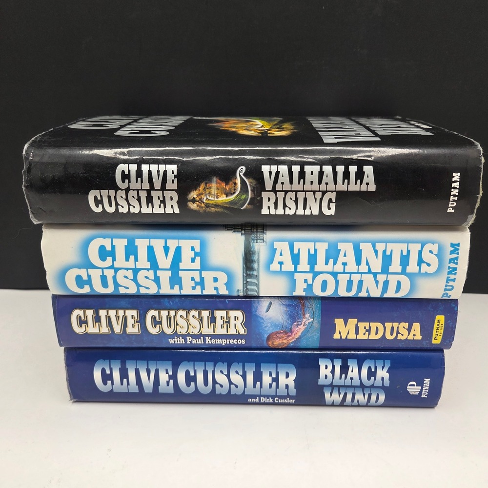 Clive Cussler Hardcover Book Lot 4 Dirk Pitt Kurt Austin Adventure Novels Putnam